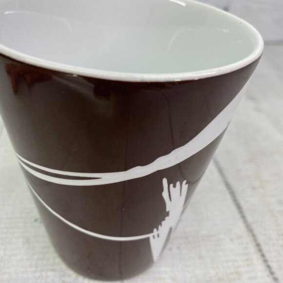 Home Target DUSK Brown Chocolate Geometric Leaves Stoneware 14oz Cups Mugs Set 4 - Picture 11 of 16